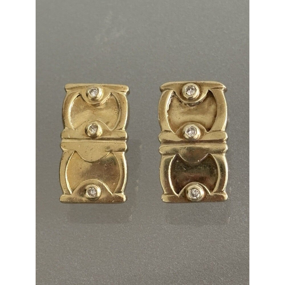 18k Gold and Diamond Earrings 8.8g